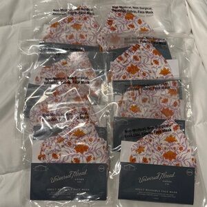 Universal Thread Orange and Purple Floral Ruffled Face Masks NWT
